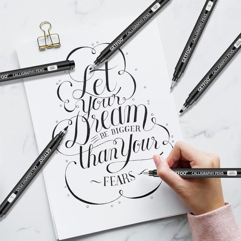 GETFOO Calligraphy Pen Set – 10 Size Hand Lettering Pens for Beginners, calligraphy markers Brush Pens for Art Drawing, Sketching, Scrapbooking, Journaling, Signing - Image 3
